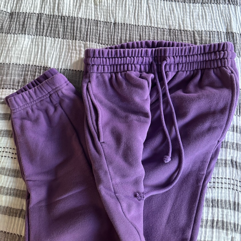 Aritzia TNA Purple Sweatpants with Elastic Waistband